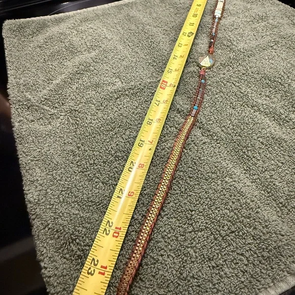 Turquoise and Brown Beaded Bracelet - Picture 6 of 6